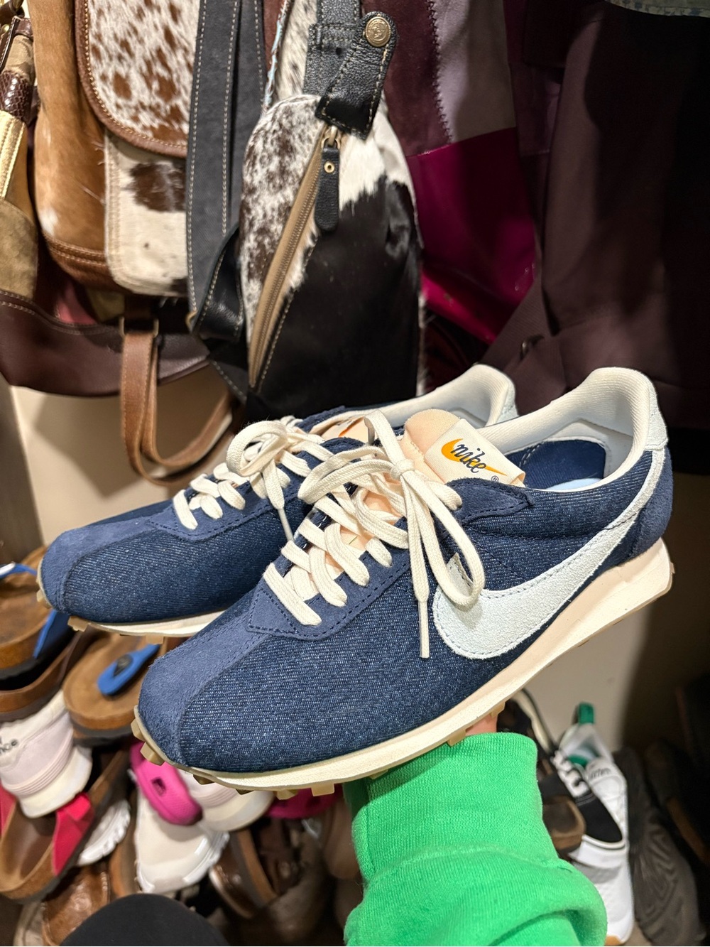 Nike Denim Blue Low-Top Sneakers with White Swoosh